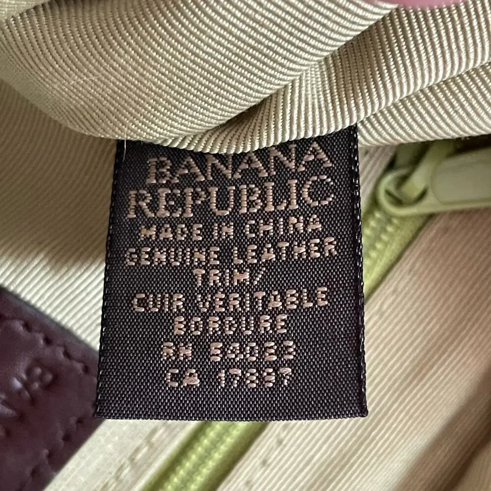 Banana Republic Fall Tweed Handbag, Purse, Shoulderbag,‎ Leather Strap, Zipper